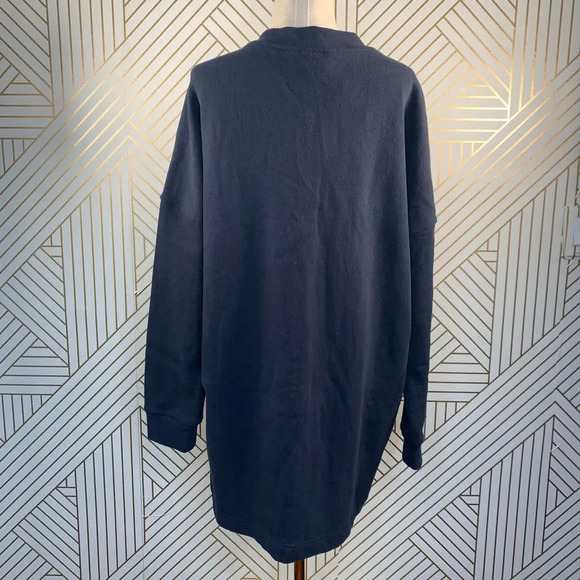 Anthropologie Deletta Murray Coat Sweatshirt Bomber Cotton Navy Blue Size Small - Picture 7 of 10